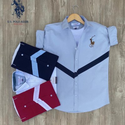 Seasons Blue Men Cotton Shirts