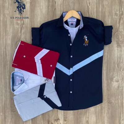 Seasons Navy Men Cotton Shirts