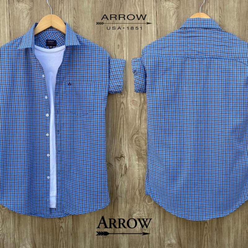 Seasons Blue Check Cotton Shirts