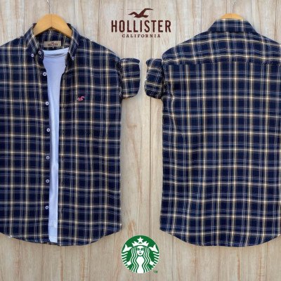 Seasons Navy Check Cotton Shirts