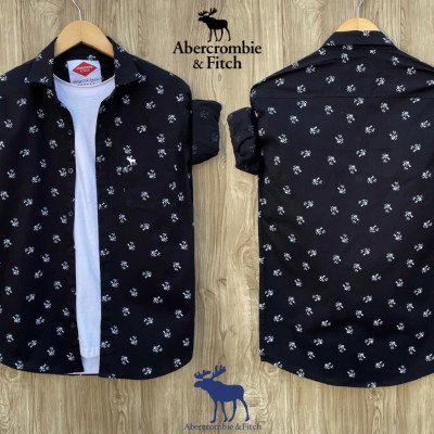 Seasons Black Printed Cotton Shirts