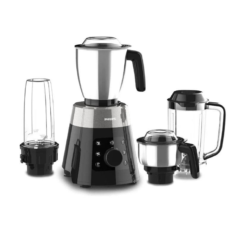 Usha MP800MX4 Maximus Plus 800 W Mixer Grinder with 1 year extended warranty (4 Jars, Black, Silver)