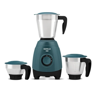 Havells Silencio Black 500 W Mixer Grinder (3 Jars, Black, Silver)