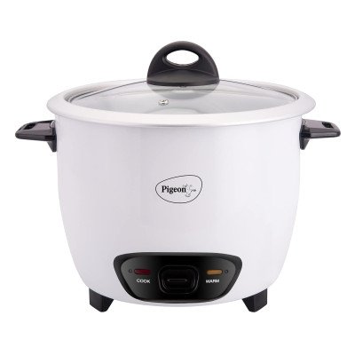 Pigeon joy (with ss lid) - 1.8 l (single pot) Electric Rice Cooker with Steaming Feature??(1.8 L, White, Pack of 3)