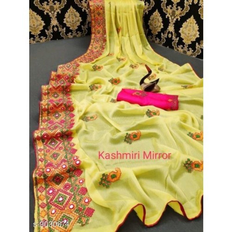 Aakarsha Superior Light Green Embroidered Sarees