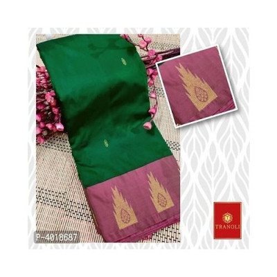 Tranoli Green Arani Pattu Butti Work Art Silk Saree 