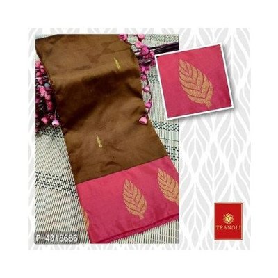 Tranoli Brown Arani Pattu Butti Work Art Silk Saree 