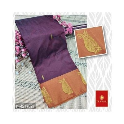 Tranoli Purple Arani Pattu Butti Work Art Silk Saree 