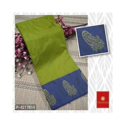 Tranoli Green Blue Arani Pattu Butti Work Art Silk Saree 