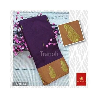 Tranoli Arani Pattu Purple Butti Work Art Silk Saree 