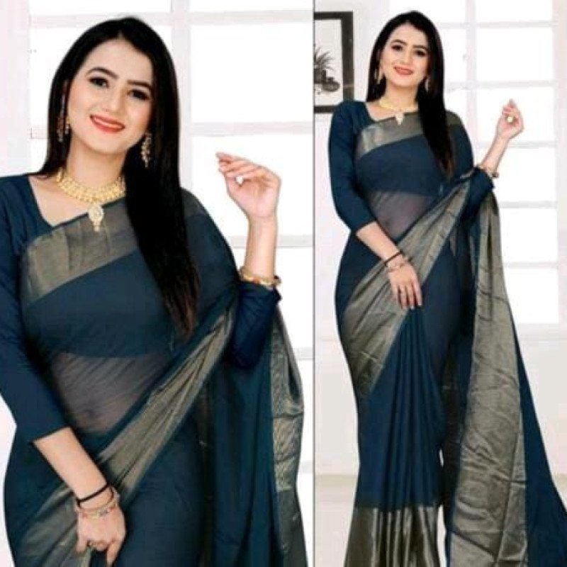 Kashvi Chiffon Viscose Silk Blue Sarees