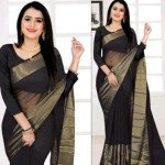 Kashvi Chiffon Viscose Silk Black  Sarees