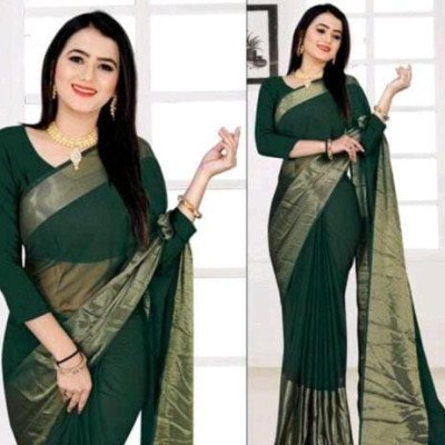 Kashvi Chiffon Viscose Silk Green  Sarees