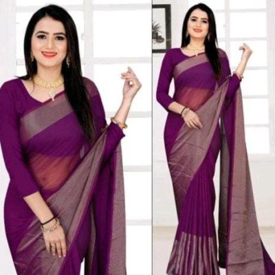 Kashvi Chiffon Viscose Silk Purple  Sarees