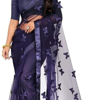 Adrika Banarasi Net Blue Sarees