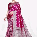 Multi Banarasi Silk Jacquard Saree With Blouse