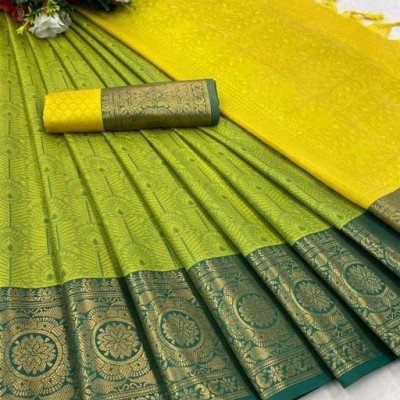 Adrika Attractive Green Banarasi Silk Sarees 