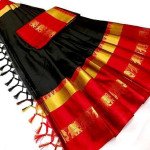 Jivika Classy Black Petite Cotton Silk Sarees