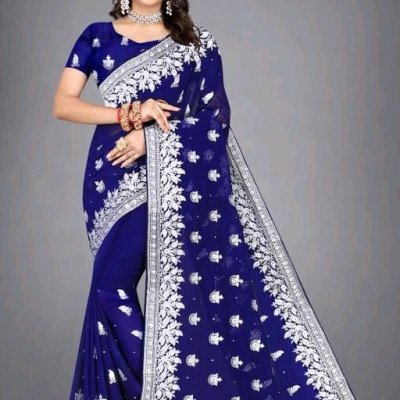 Alisha Attractive Georgette Blue Sarees