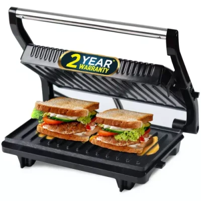 iBELL SM515 Sandwich Maker, 750 W, Panini Grill Toast, 180 Openable, Floating Hinges, Grill??(Black)