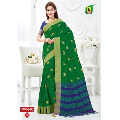 Shringaar Butta Chanderi Silk Saree With Blouse Piece