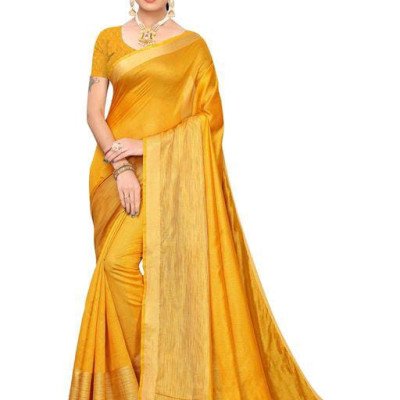 Jivika Petite Yellow Cotton Silk Sarees