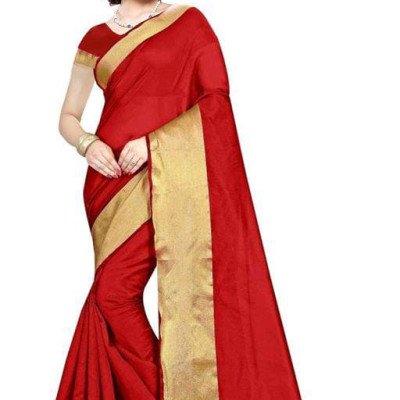 Trendy Petite Cotton Silk Red Sarees