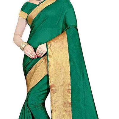 Trendy Petite Cotton Silk Green Sarees