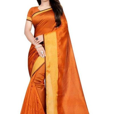 Trendy Petite Cotton Silk Orange Sarees