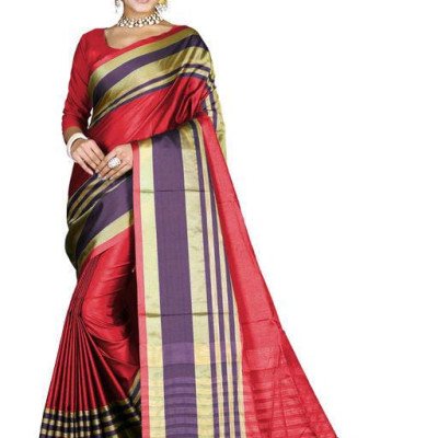 Aishani Voguish Maroon Cotton Silk Sarees