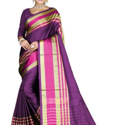 Aishani Purple Voguish Cotton Silk Sarees