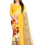 Charvi Graceful Georgette Yellow Printed Sarees 