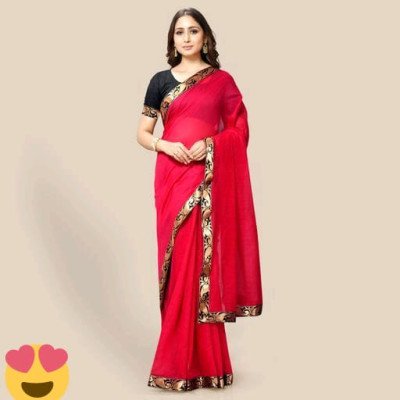 Banita Attractive Red Cotton Sarees