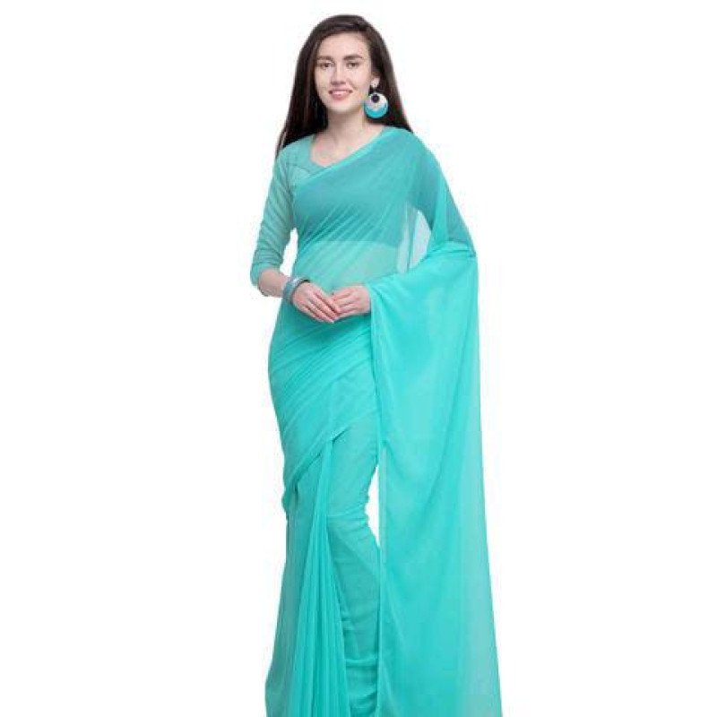 Jivika Drishya Sky Blue Printed Sarees