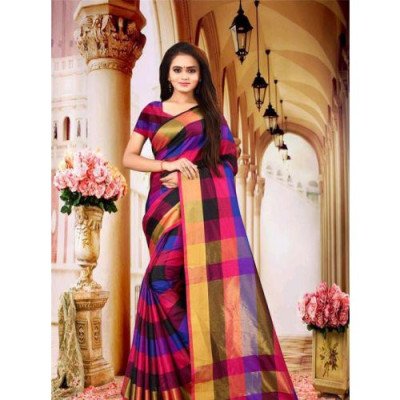 Aakarsha Cotton Silk Multi Check Sarees