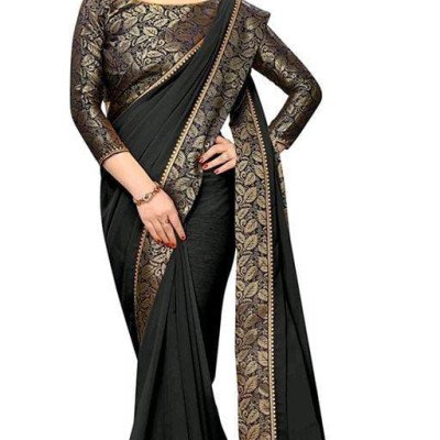 Kashvi Drishya Black Georgette Sarees