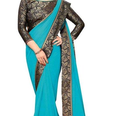 Kashvi Drishya Blue Georgette Sarees