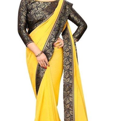 Kashvi Drishya Georgette Yellow Sarees