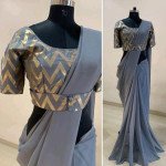 Adrika Ensemble Grey Georgette Sarees