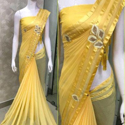 Abhisarika Refined Yellow Georgette Sarees