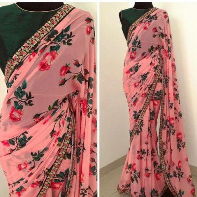 Aagyeyi Sensational Multi Floral Printed Sarees