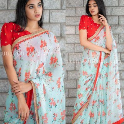 Diva Classy White Printed Women's Sarees