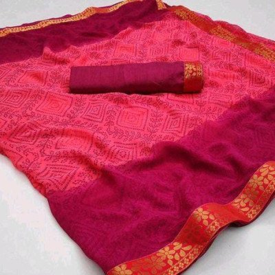 Aagam Designer Maroon Printed Sarees