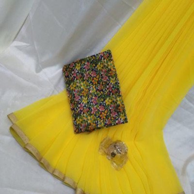 Alisha Fabulous Yellow Georgette Printed Sarees