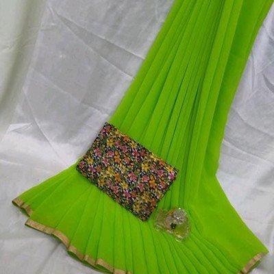 Alisha Fabulous Green Georgette Printed Sarees