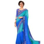 Kim Pretty Blue Georgette Women's Sarees