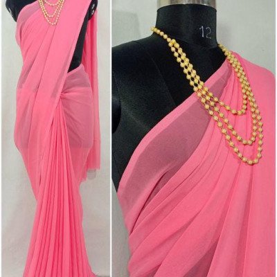 Chitrarekha Superior Pink Georgette & Silk Sarees