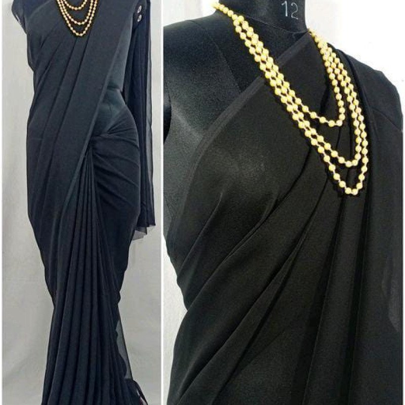 Chitrarekha Superior Black Georgette & Silk Sarees