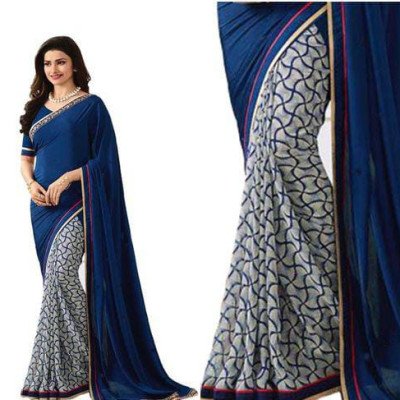 Banita Blue Printed Women Sarees