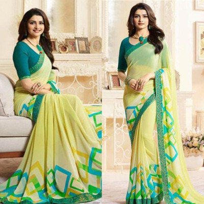 Banita Yellow Printed Women Sarees